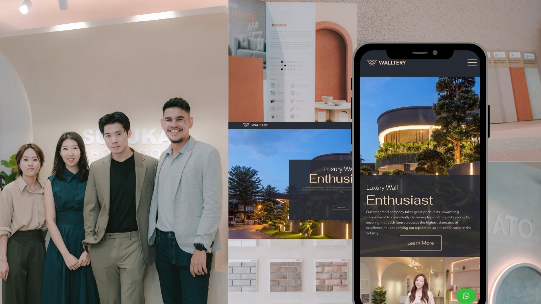 Walltery brand mockup designed by KIIPT Agency